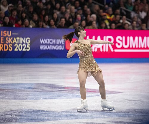 Alysa Liu, American figure skater, at the 2025 World Figure Skating Championships at TD Garden in Boston, Massachusetts.