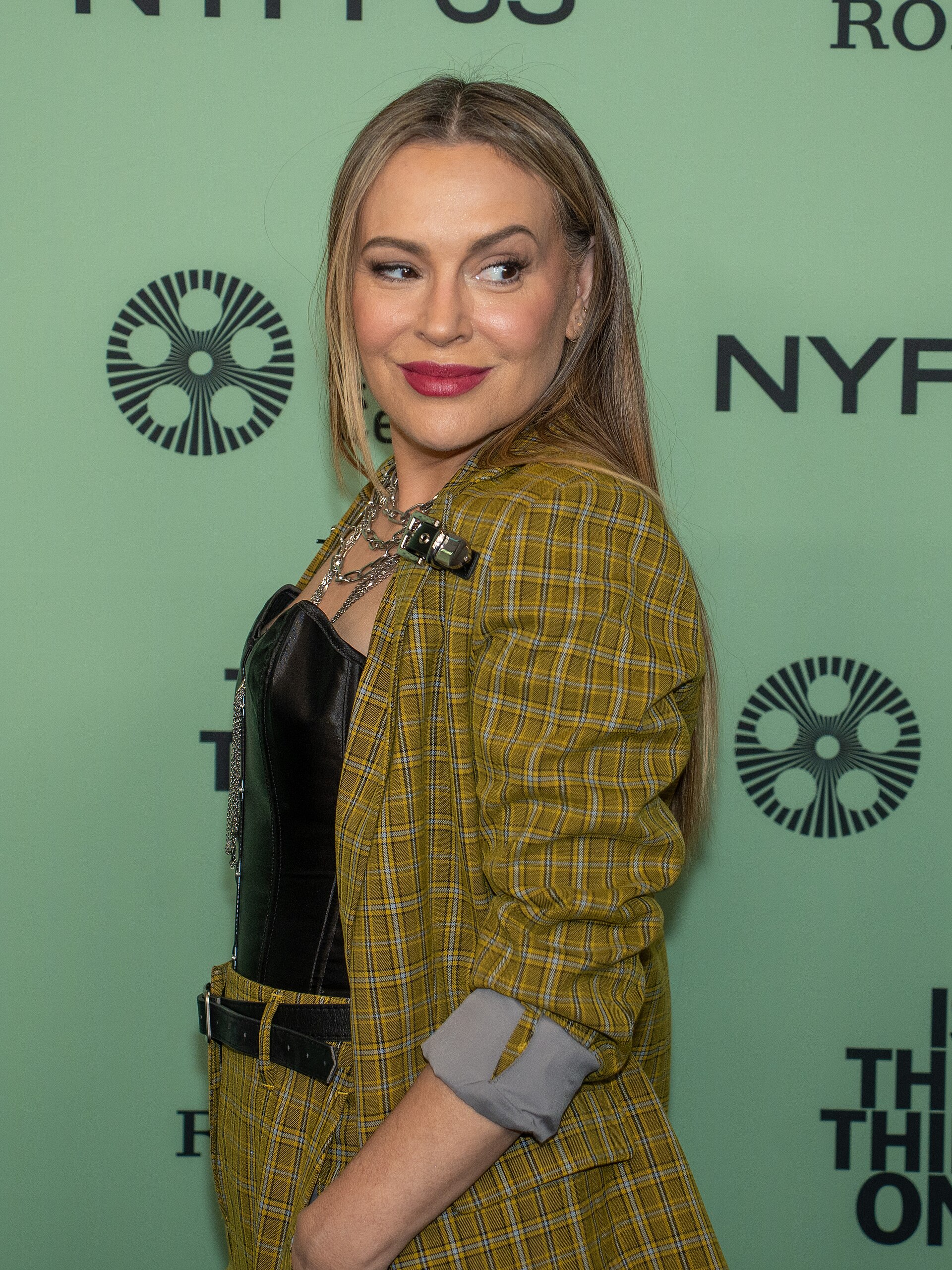 Alyssa Milano at the 63rd annual New York Film Festival at Lincoln Center in 2025 for the film Is This Thing On?