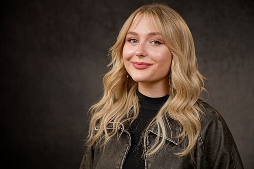 Alyvia Alyn Lind, actress, at the WikiPortraits studio at the 2025 Sundance Film Festival.