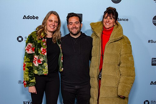 Amanda Bowers, Alex Spatt, and Molly Conners at the 2025 Sundance Film Festival for the movie Bunnylovr.