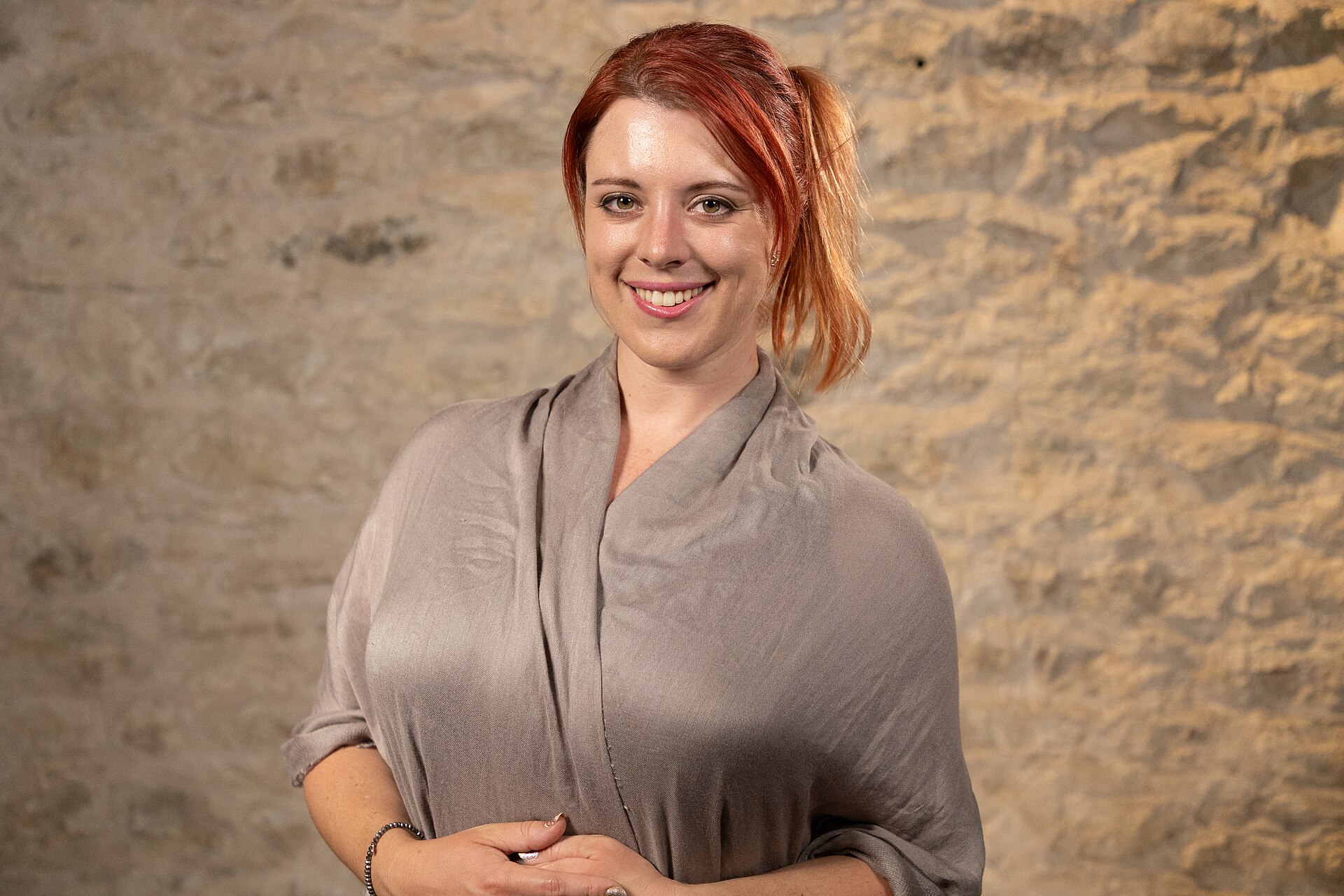 Amanda Jacobs, Founder, at the WikiPortraits studio at the 2025 SXSW Festival.