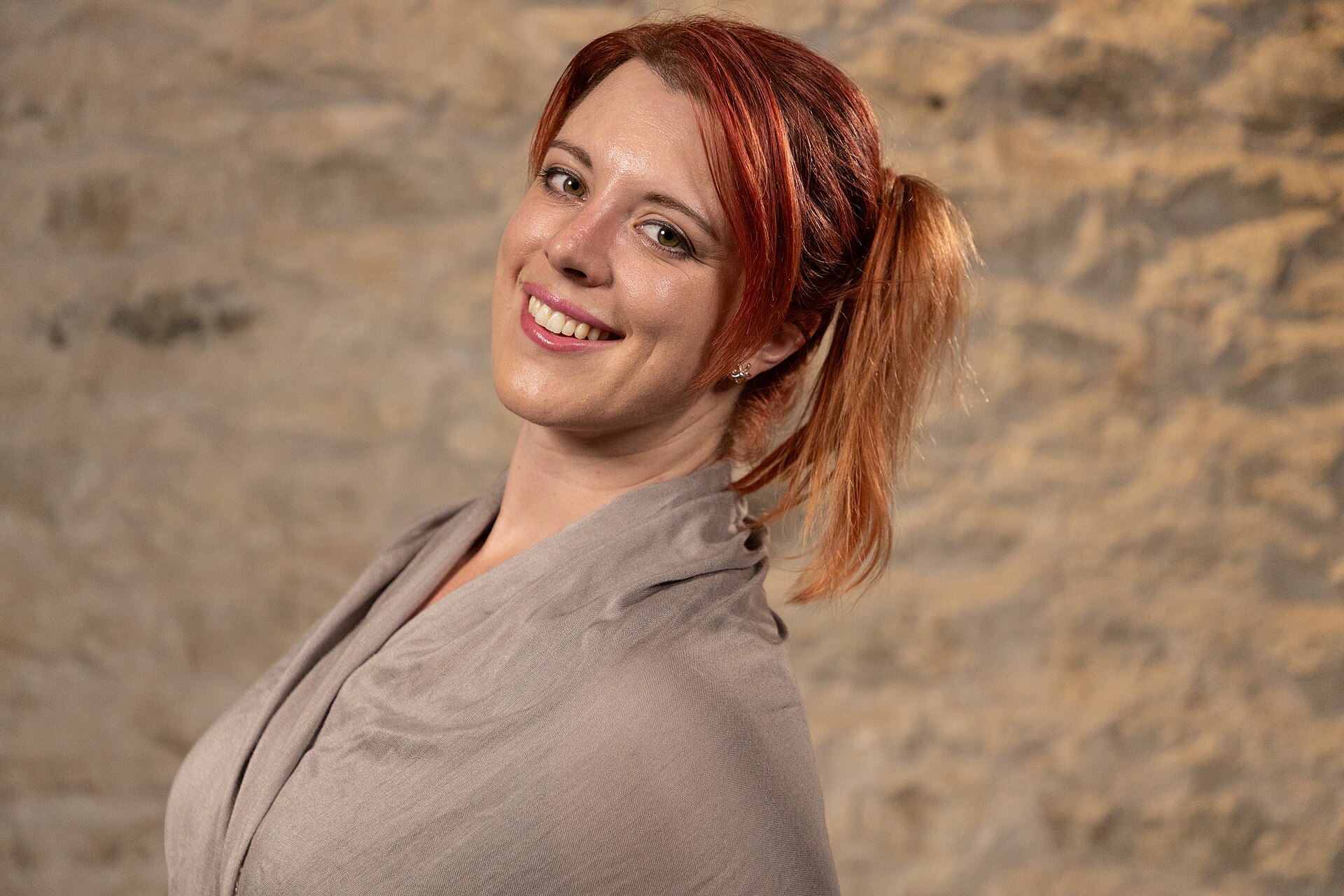Amanda Jacobs, Founder, at the WikiPortraits studio at the 2025 SXSW Festival.