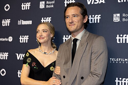 Amanda Seyfried and Lewis Pullman, actors, at the 2025 Toronto International Film Festival (TIFF) for the movie The Testament of Ann Lee.