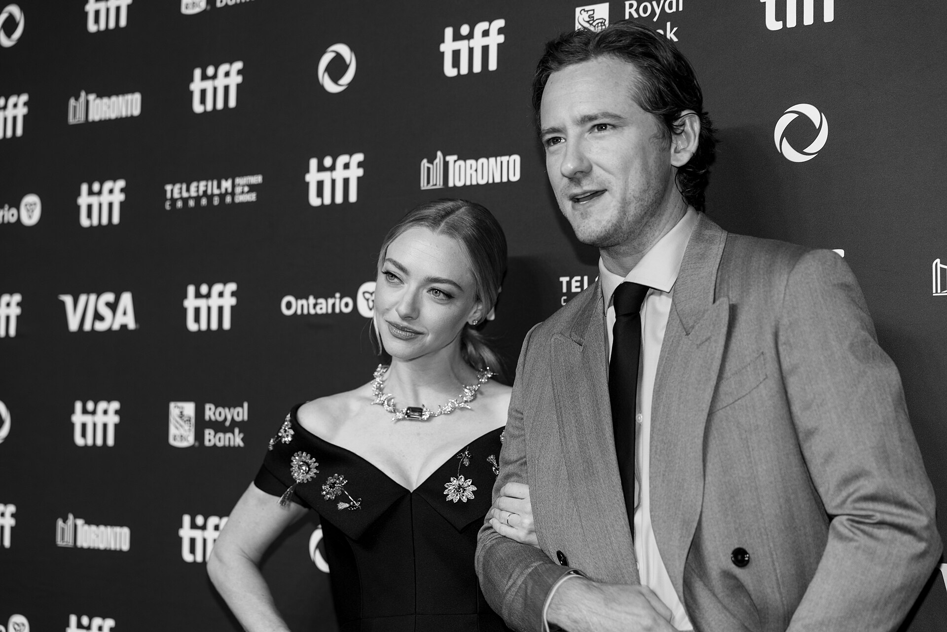Amanda Seyfried and Lewis Pullman, actors, at the 2025 Toronto International Film Festival (TIFF) for the movie The Testament of Ann Lee.