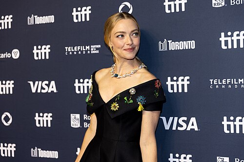 Amanda Seyfried, actor, at the 2025 Toronto International Film Festival (TIFF) for the movie The Testament of Ann Lee.