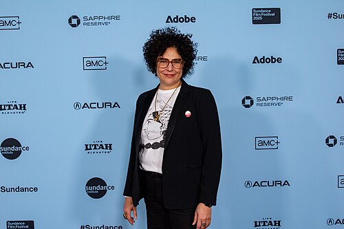 Amber Fares, director, at the 2025 Sundance Film Festival for the movie Coexistence, My Ass!.
