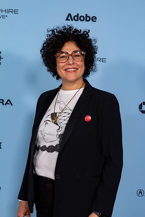 Amber Fares, director, at the 2025 Sundance Film Festival for the movie Coexistence, My Ass!.