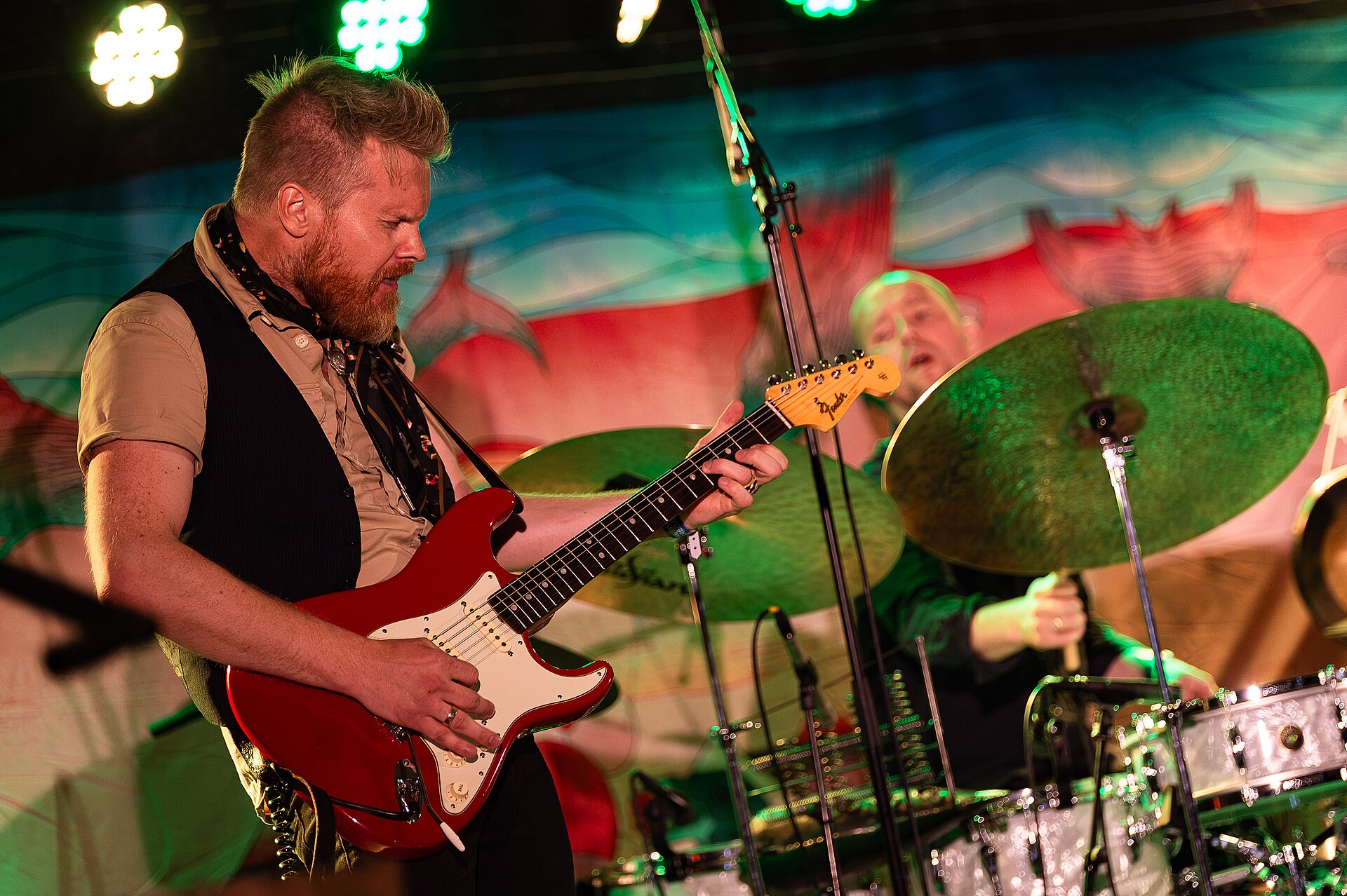 Amund Maarud with Amgala Temple at Canal Street festival in Arendal, Norway, 2021