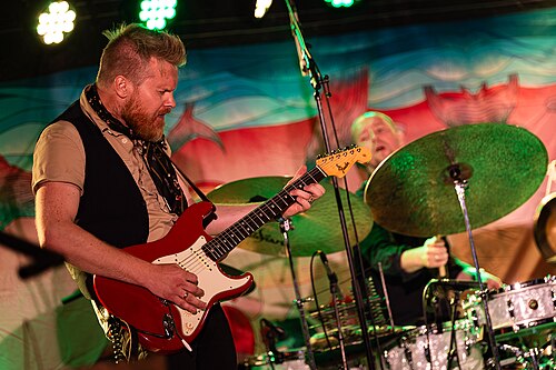 Amund Maarud with Amgala Temple at Canal Street festival in Arendal, Norway, 2021