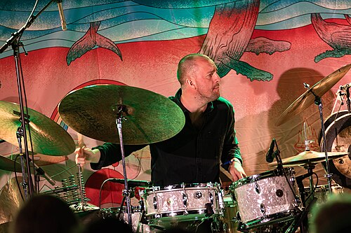 Gard Nilssen with Amgala Temple at Canal Street festival in Arendal, Norway, 2021