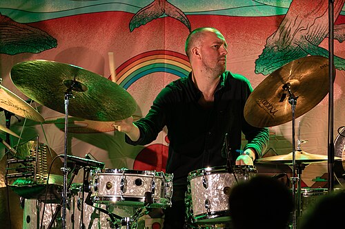 Gard Nilssen with Amgala Temple at Canal Street festival in Arendal, Norway, 2021