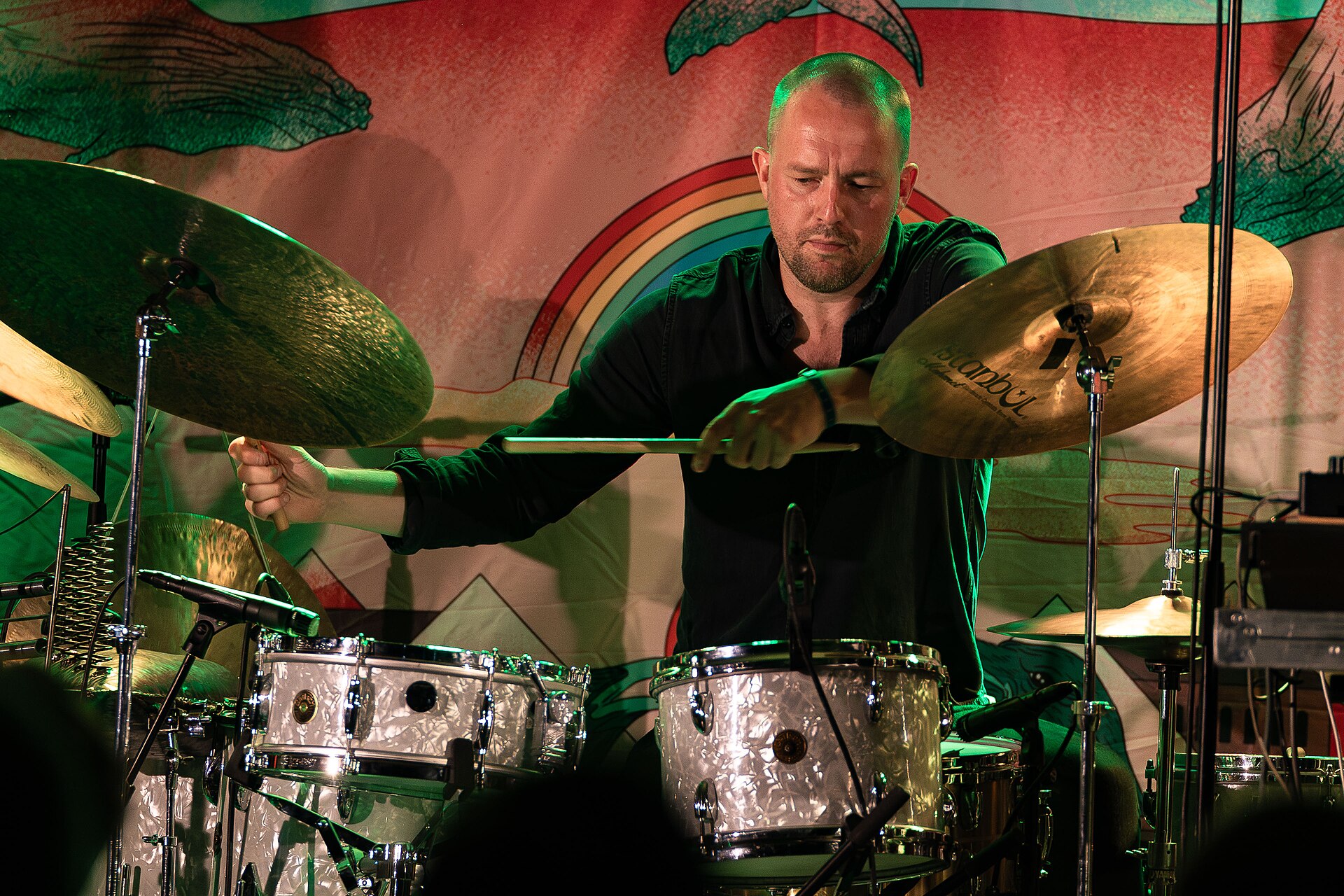 Gard Nilssen with Amgala Temple at Canal Street festival in Arendal, Norway, 2021