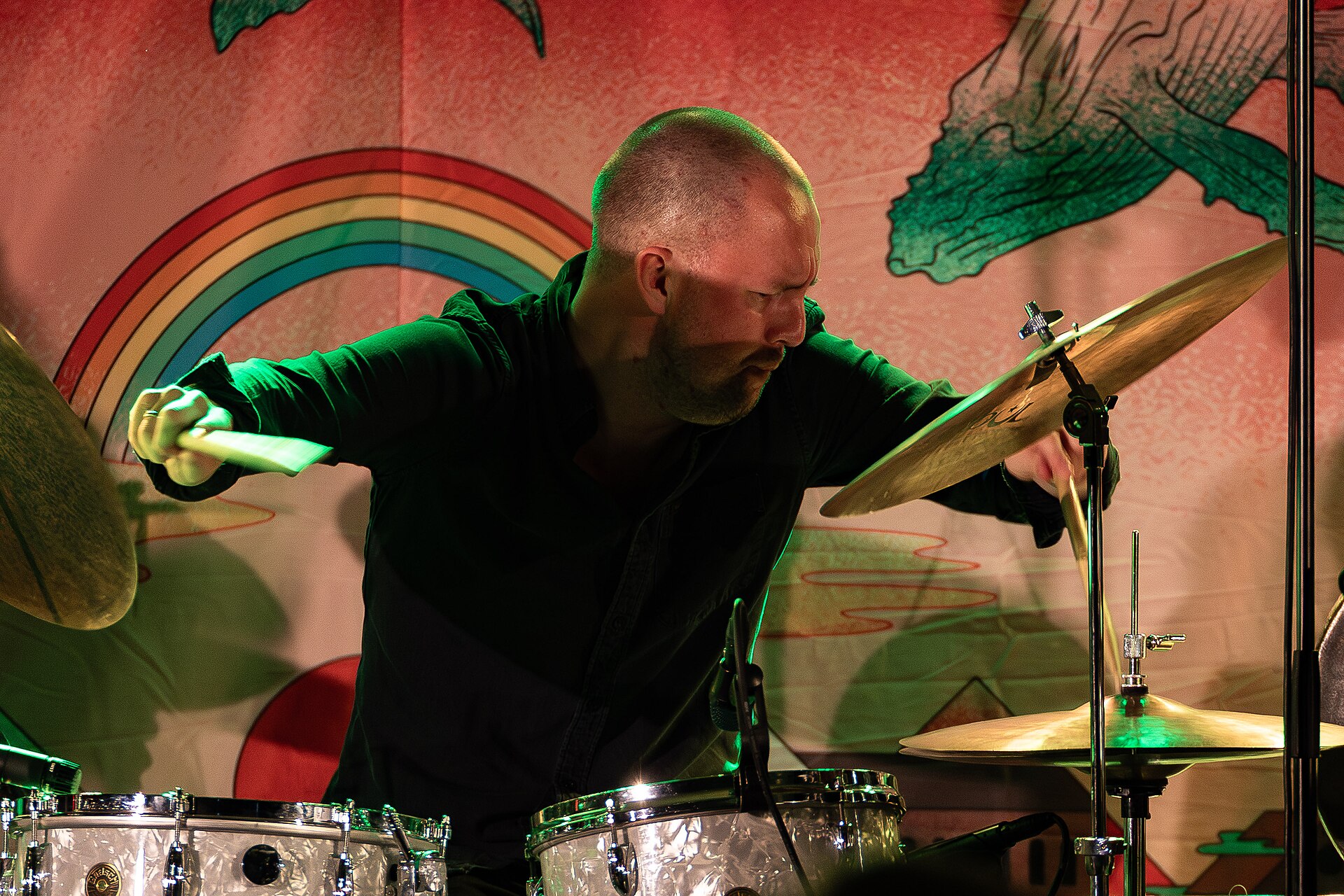 Gard Nilssen with Amgala Temple at Canal Street festival in Arendal, Norway, 2021