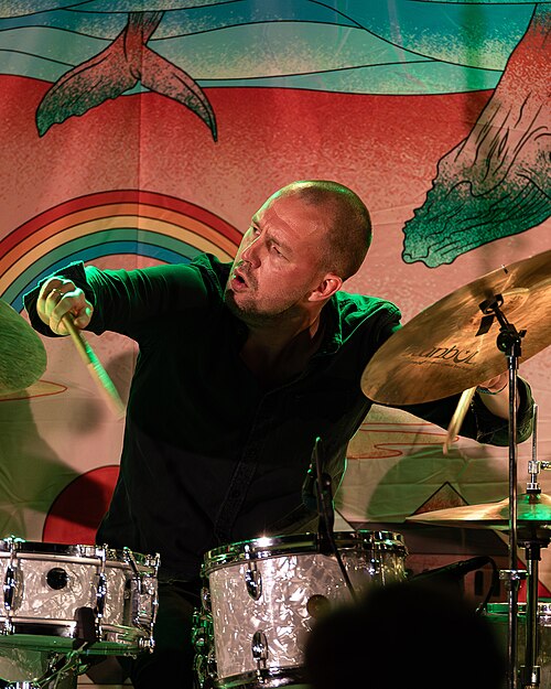 Gard Nilssen with Amgala Temple at Canal Street festival in Arendal, Norway, 2021