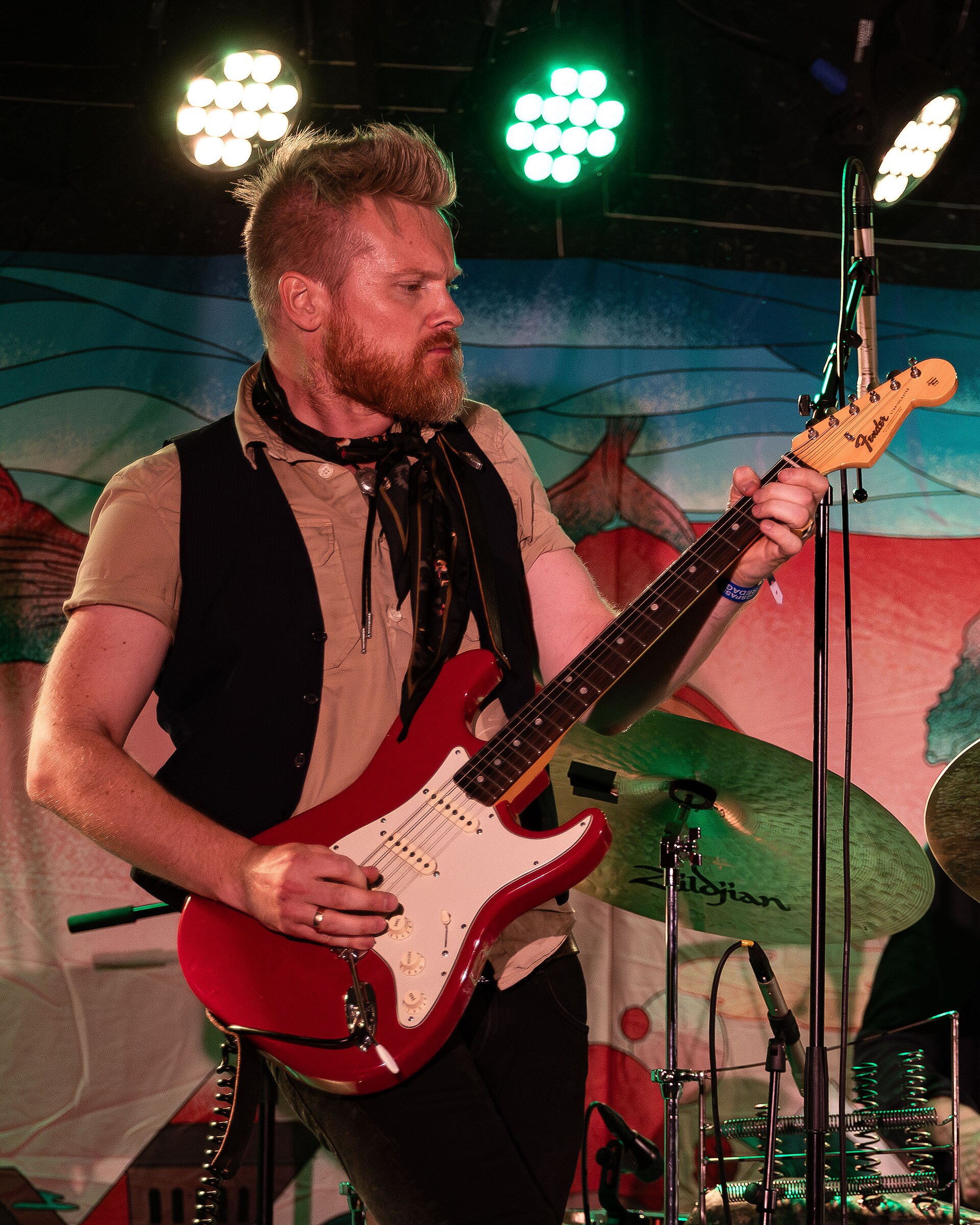 Amund Maarud with Amgala Temple at Canal Street festival in Arendal, Norway, 2021