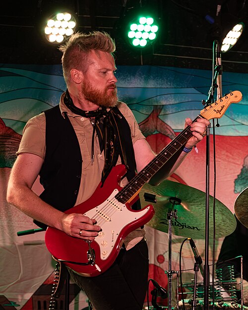 Amund Maarud with Amgala Temple at Canal Street festival in Arendal, Norway, 2021