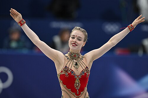 MILAN, ITALY - 06 FEBRUARY 2026: Anastasiia Gubanova of Georgia compete during the Figure Skating Team Event Women Single Skating Short Program at the Olympic Winter Games Milano Cortina 2026  Milano Ice Skating Arena on February 06, 2026 in ,