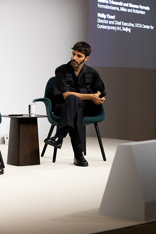 Andrea Trimarchi, Formafantasma, at the Art Basel international art fair in Basel, Switzerland in June 2025.