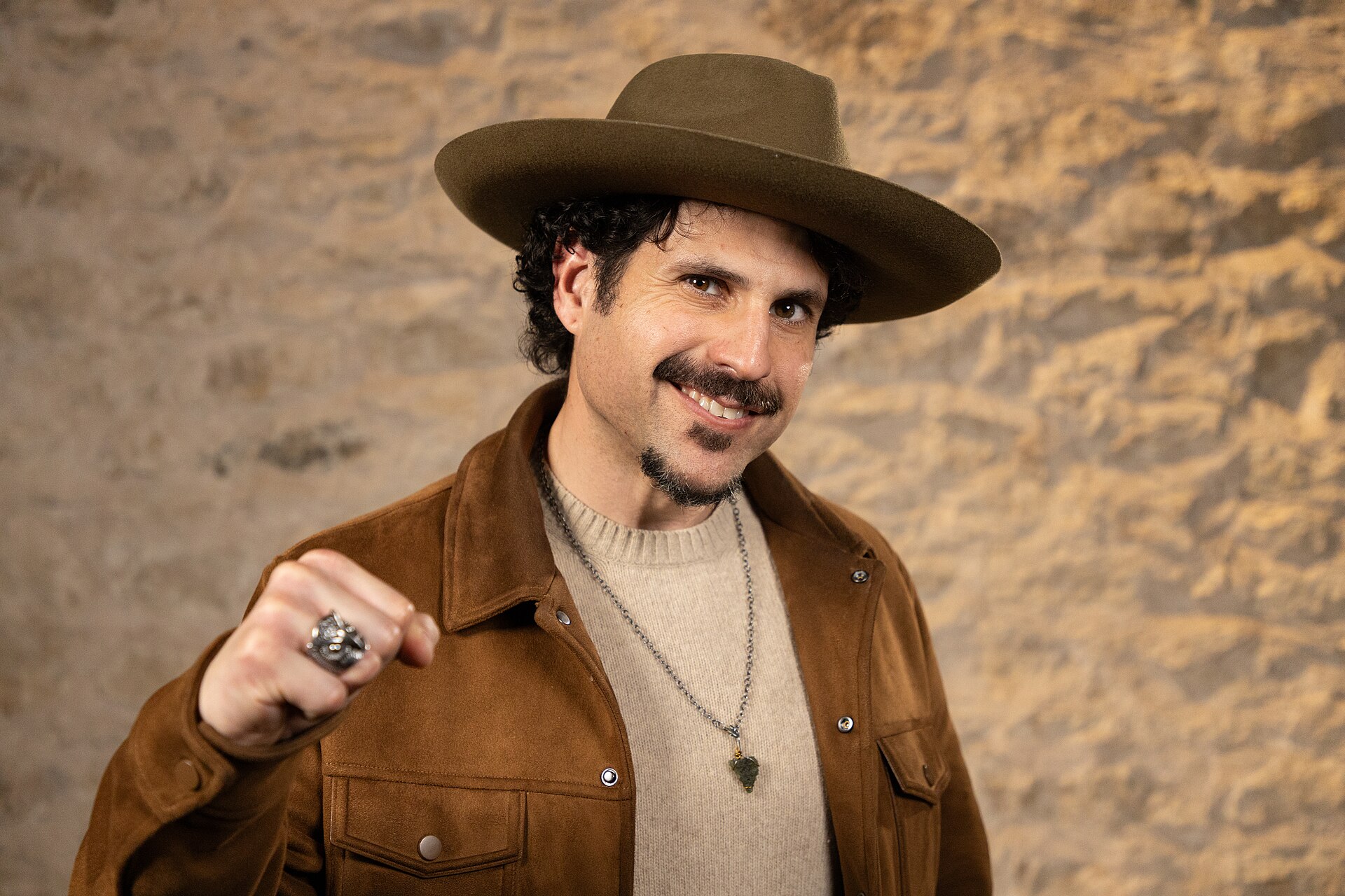 Andrew James Gonzales, Producer/Director, at the WikiPortraits studio at the 2025 SXSW Festival.