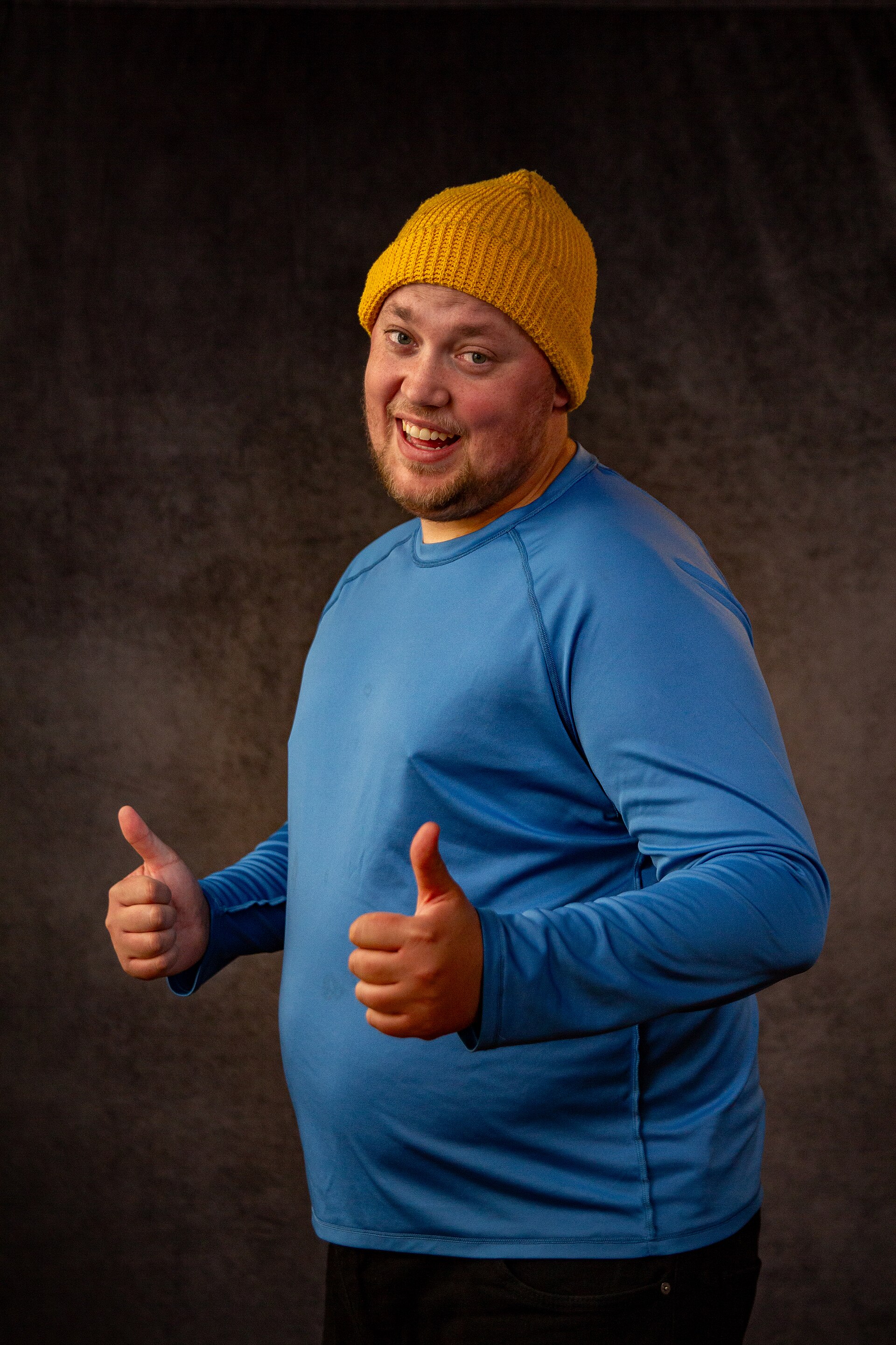 Andrew Seth Cohen, director of publicity at Impact24 PR and co-founder and animation director at Confidential Creative from Los Angeles, California, at the WikiPortraits studio at the 2025 Sundance Film Festival.
