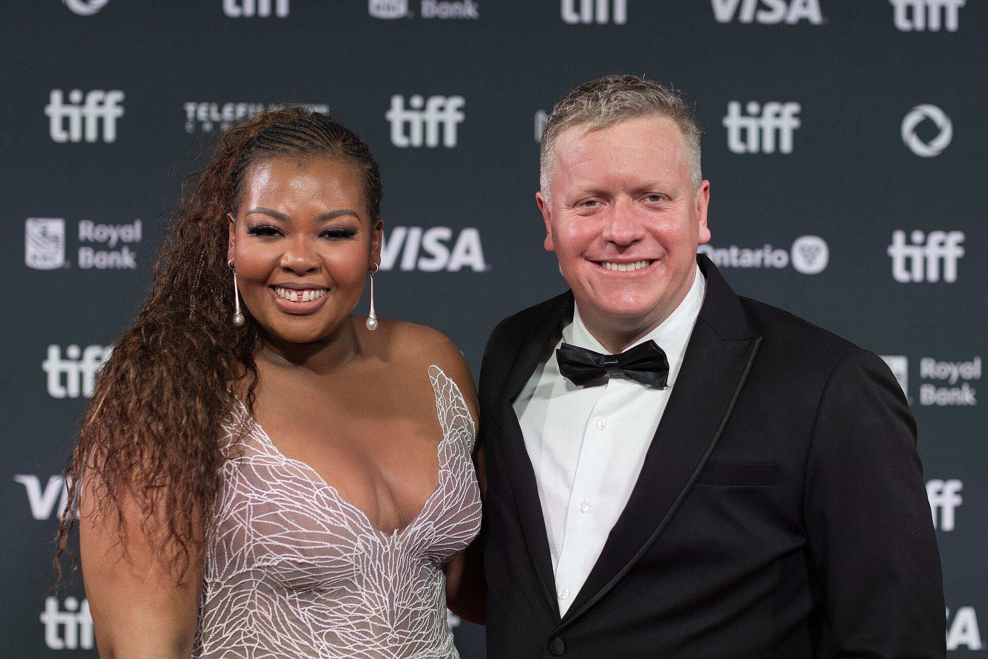 Anele Mdoda and Frankie Du Toit, producers of 'Don't Lets Go to the Dogs Tonight', at the 2024 Toronto International Film Festival