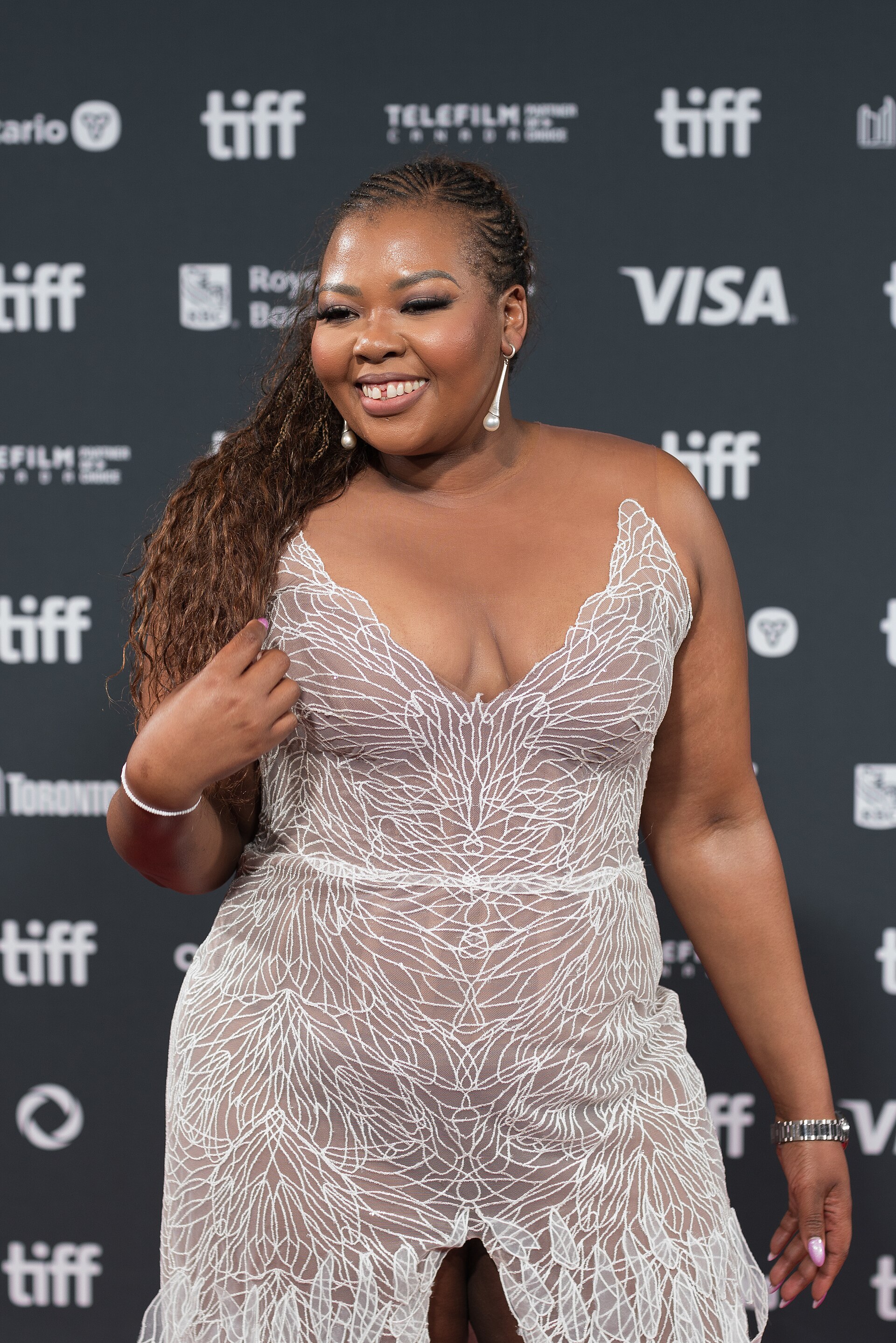 Anele Mdoda, producer of 'Don't Let's Go to the Dogs Tonight', at the 2024 Toronto International Film Festival