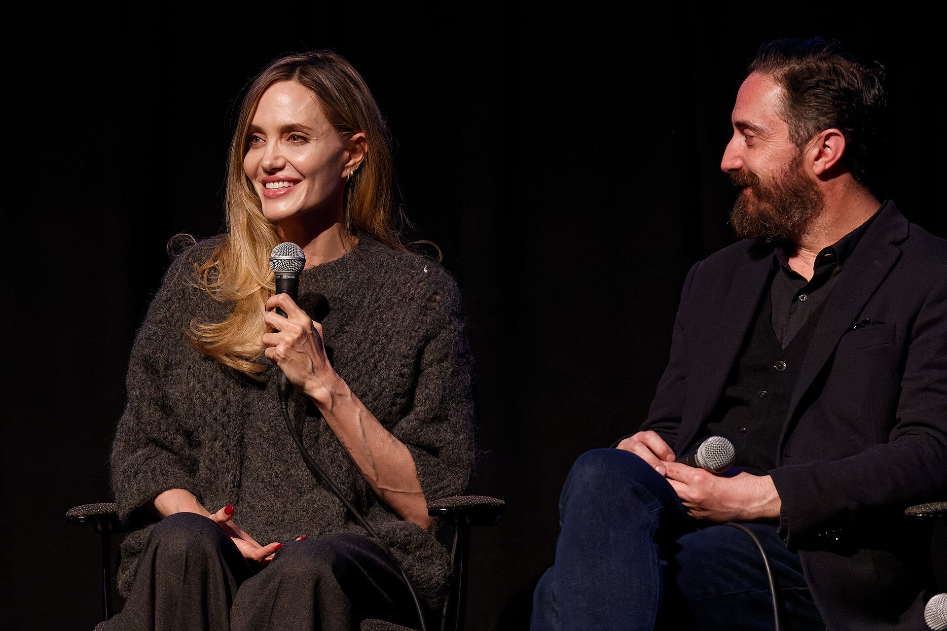 Angelina Jolie and Pablo Larraín at the 2024 Telluride Film Festival for a screening of the movie, Maria.