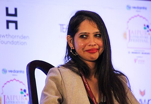 Anisha Lalvani, writer, at the 2025 Jaipur Literature Festival in Jaipur, India.