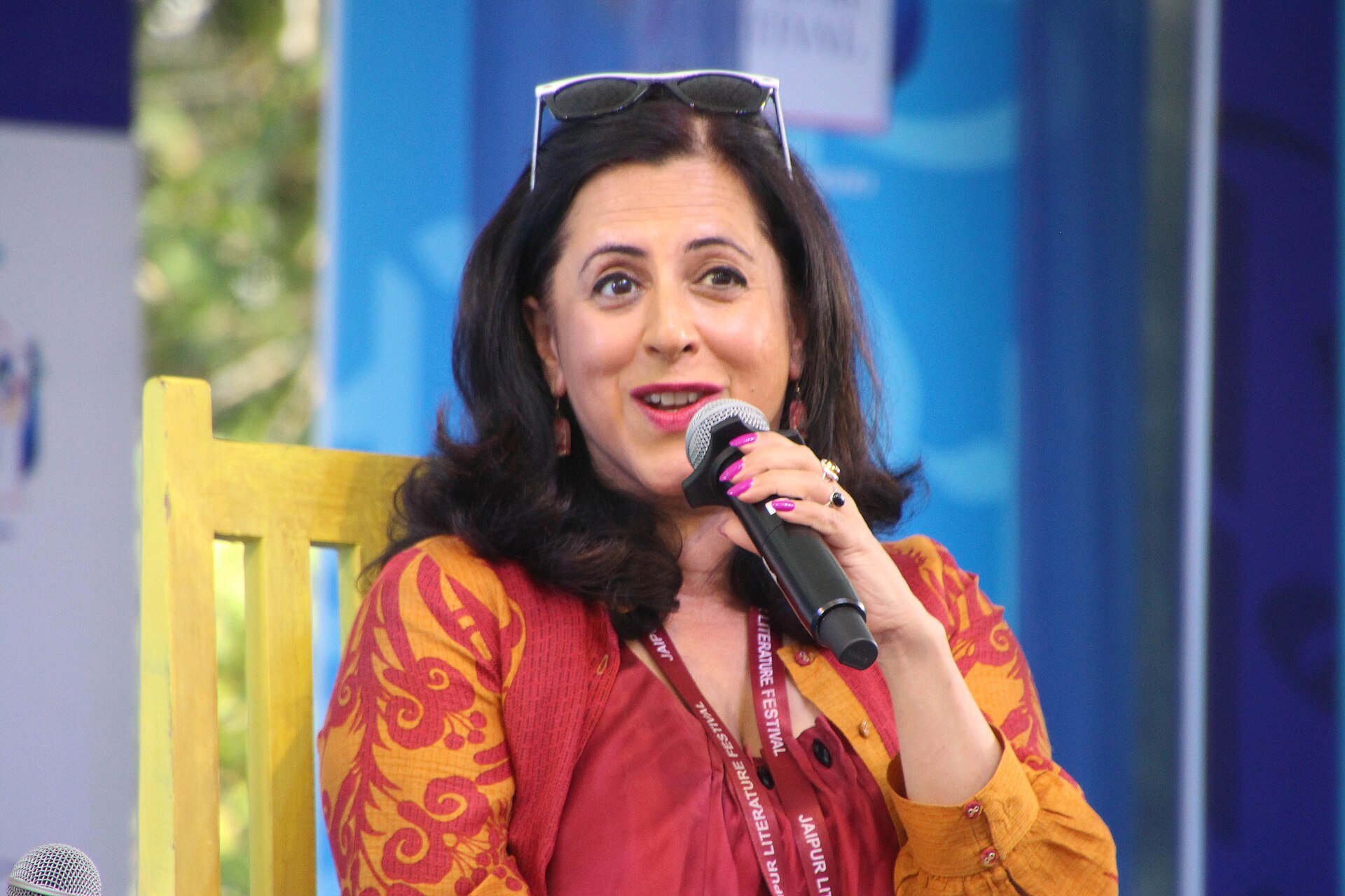 Anita Anand, journalist and historian, at the 2025 Jaipur Literature Festival in Jaipur, India.