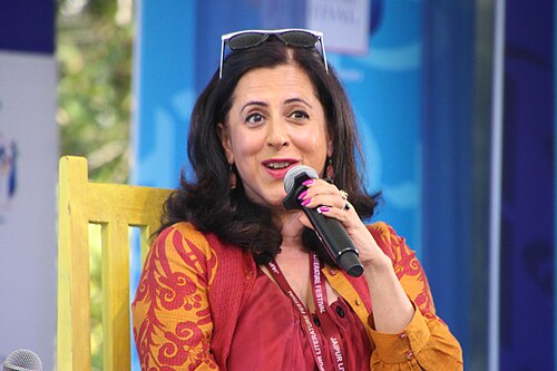 Anita Anand, journalist and historian, at the 2025 Jaipur Literature Festival in Jaipur, India.