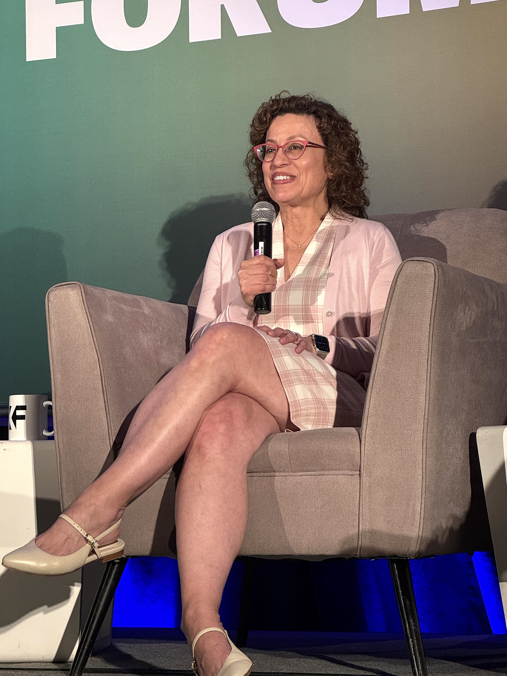 Anna Gomez, Commissioner at the U.S. Federal Communications Commission, speaking at the 2025 Knight Media Forum in Miami, Florida in February 2025