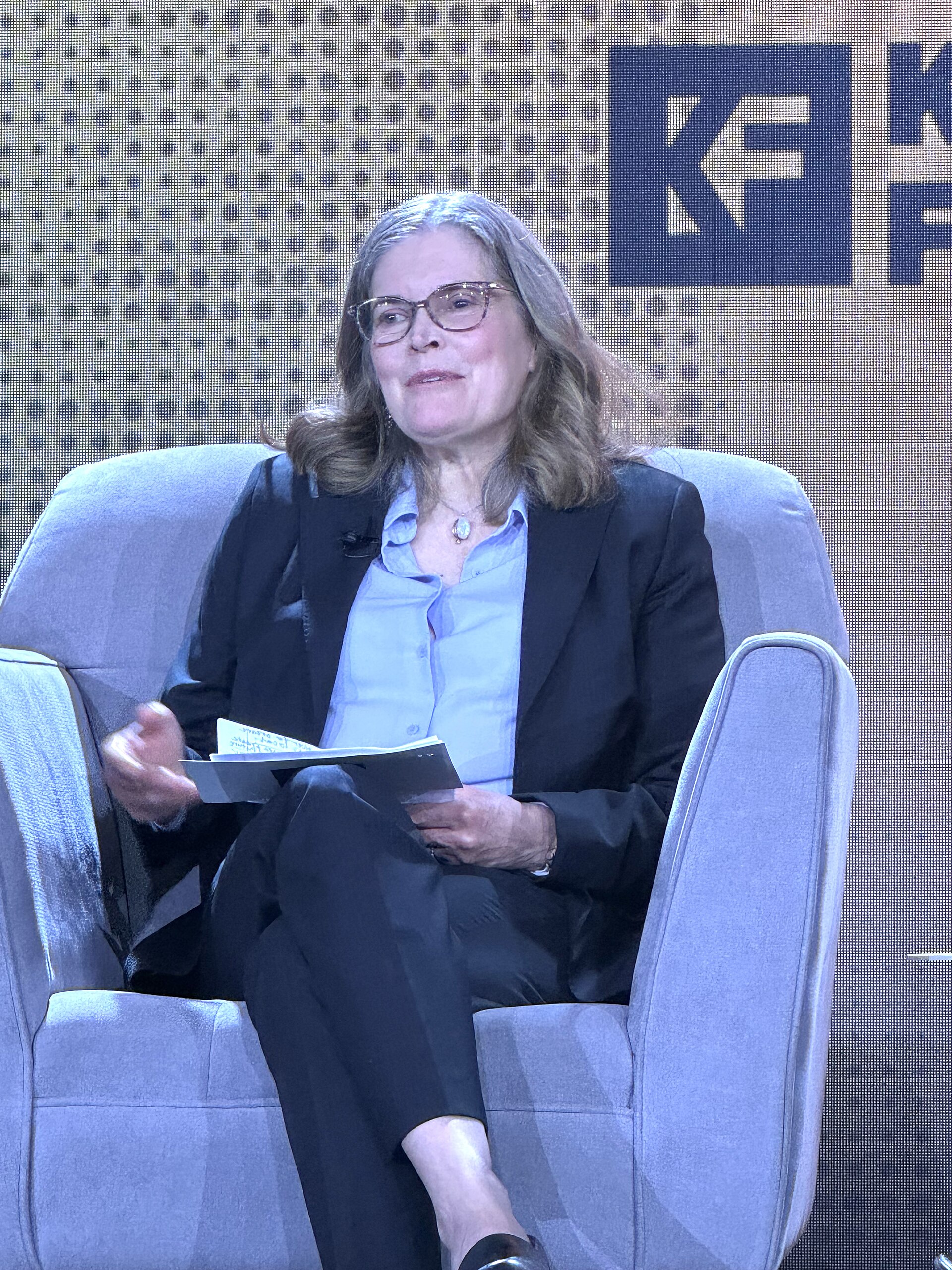 Anne Galloway, Founder and Editor‑at‑Large at VTDigger, speaking at the 2025 Knight Media Forum in Miami, Florida in February 2025