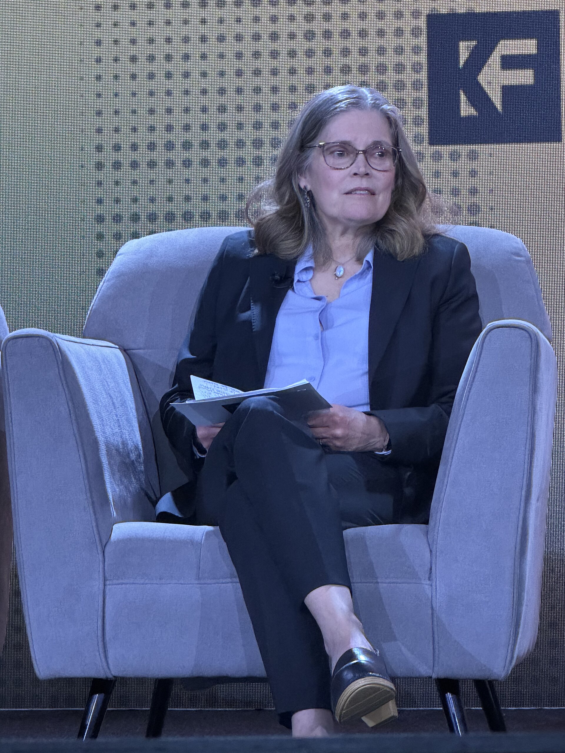 Anne Galloway, Founder and Editor‑at‑Large at VTDigger, speaking at the 2025 Knight Media Forum in Miami, Florida in February 2025