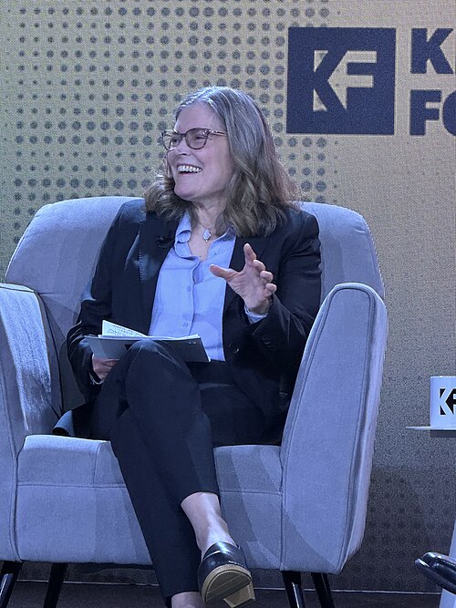 Anne Galloway, Founder and Editor‑at‑Large at VTDigger, speaking at the 2025 Knight Media Forum in Miami, Florida in February 2025