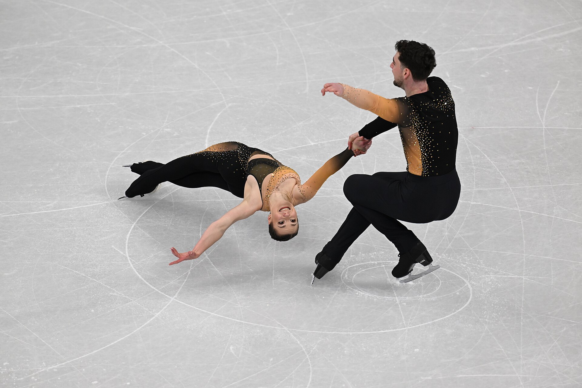 MILAN, ITALY - 15 FEBRUARY 2026: Annika Hocke and Robert Kunkel of Germany compete during the Figure Skating Pair Skating Short Program at the Olympic Winter Games Milano Cortina 2026 Milano Ice Skating Arena on February 15, 2026 in Milan, Italy