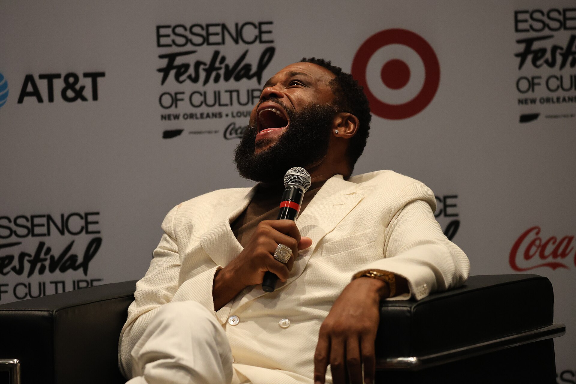 Anthony Anderson backstage at Essence Fest 2025