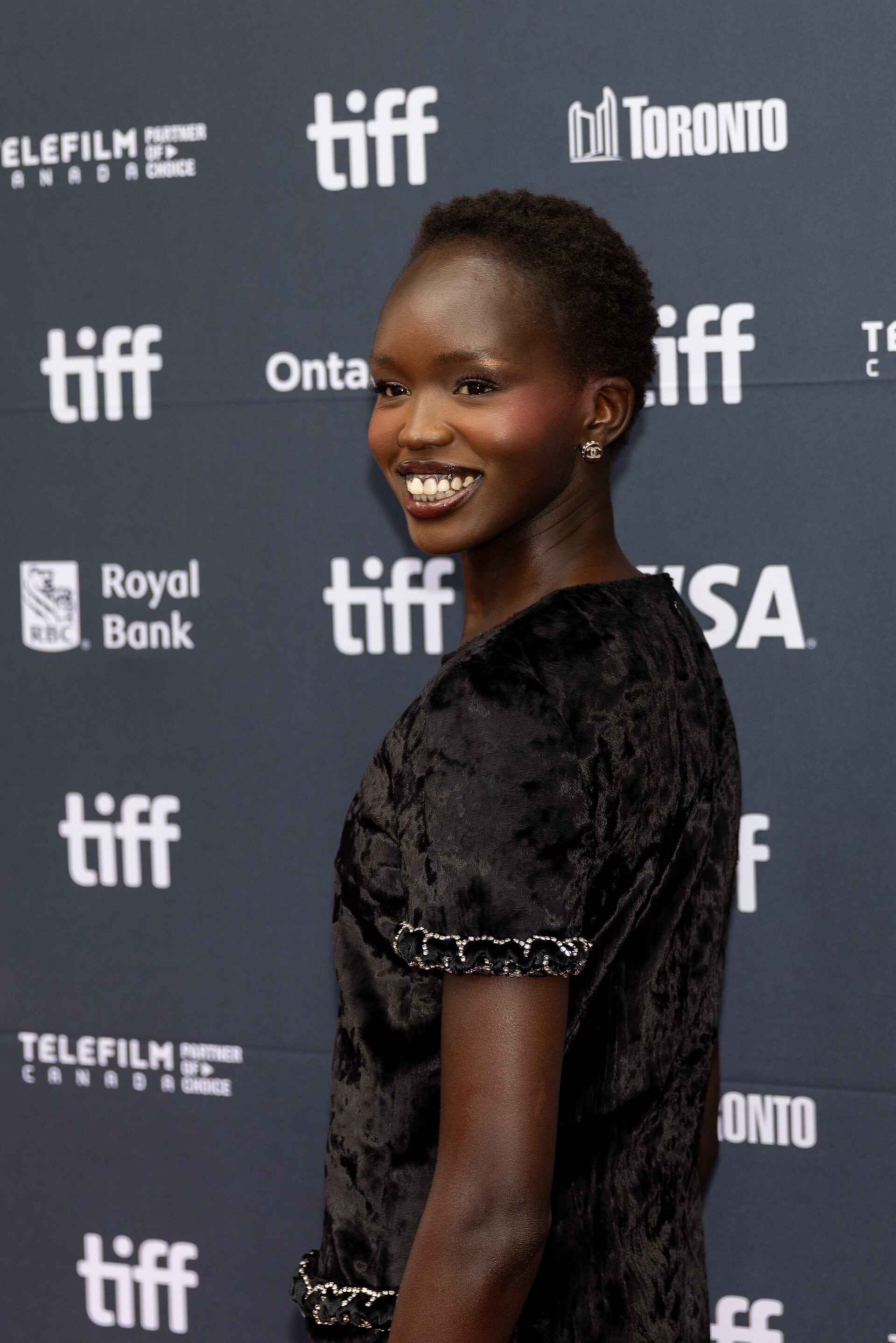 Anyier Anei, actor, at the 2025 Toronto International Film Festival (TIFF) for the movie Couture.