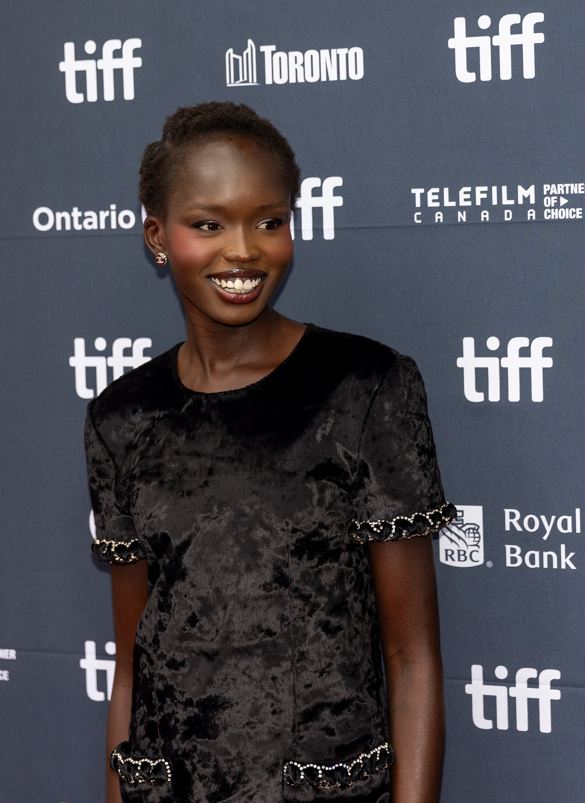 Anyier Anei, actor, at the 2025 Toronto International Film Festival (TIFF) for the movie Couture.