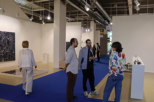 Various galleries exhibiting at the Art Basel fair of 2025
