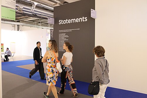 Various galleries exhibiting at the Art Basel fair of 2025