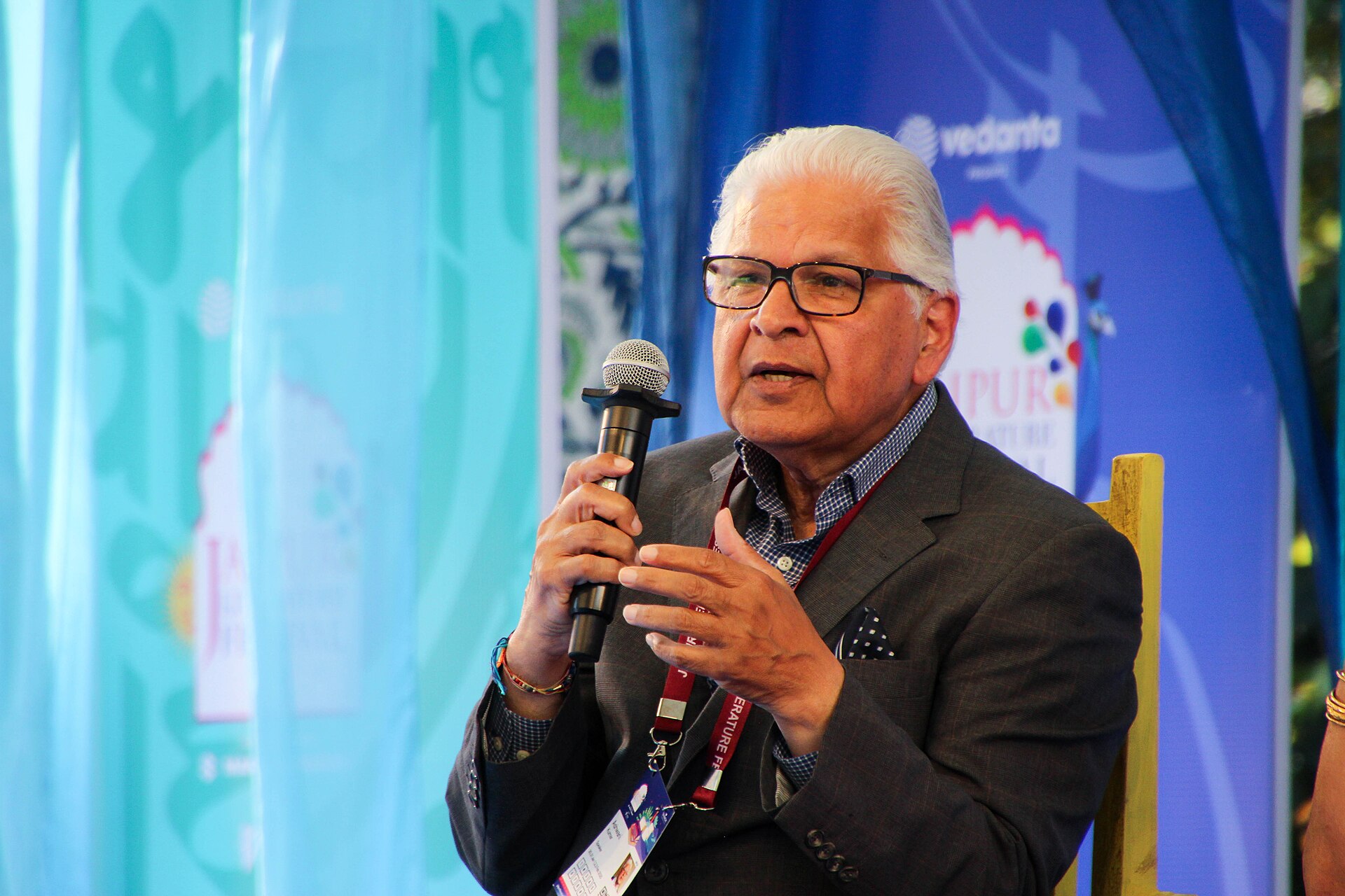 Ashwani Kumar, lawyer, politician, and author, at the 2025 Jaipur Literature Festival in Jaipur, India.