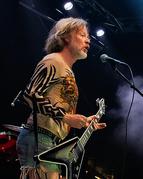 Aslag Guttormsgaard with Black Debbath at the Måkeskrik festival in Kristiansand, Norway, 2024