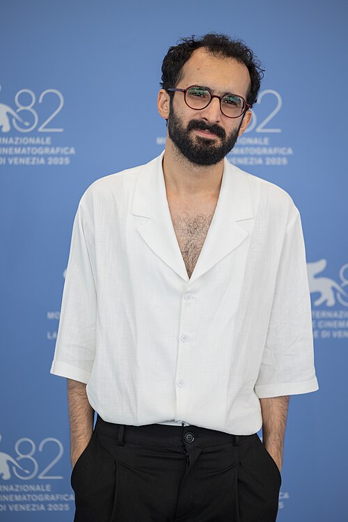 Bahman Ark, director, screenwriter, at 82nd Venice International Film Festival in Venice, Italy for the film "Komedie Elahi" (Divine Comedy).