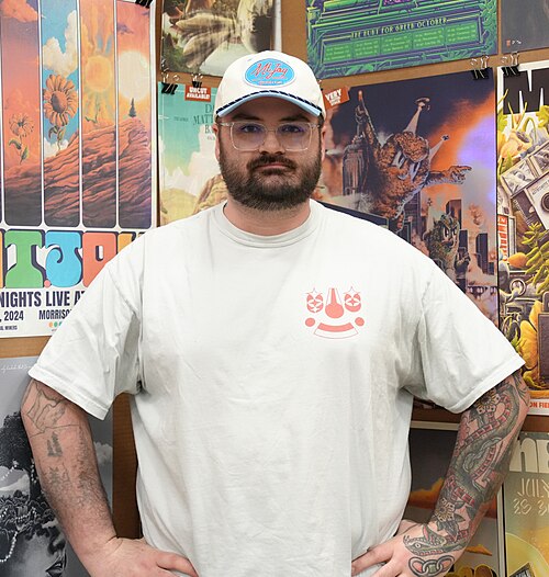 Bailey P. Race, Railey Bace Prints, Flatstock exhibit at SXSW 2025 in Austin, Texas in March 2025.