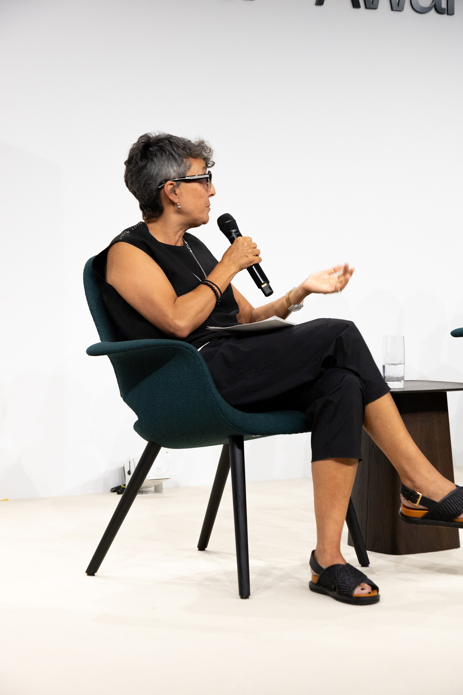 Barbara Casavecchia, writer, curator, and educator, at the Art Basel international art fair in Basel, Switzerland in June 2025.