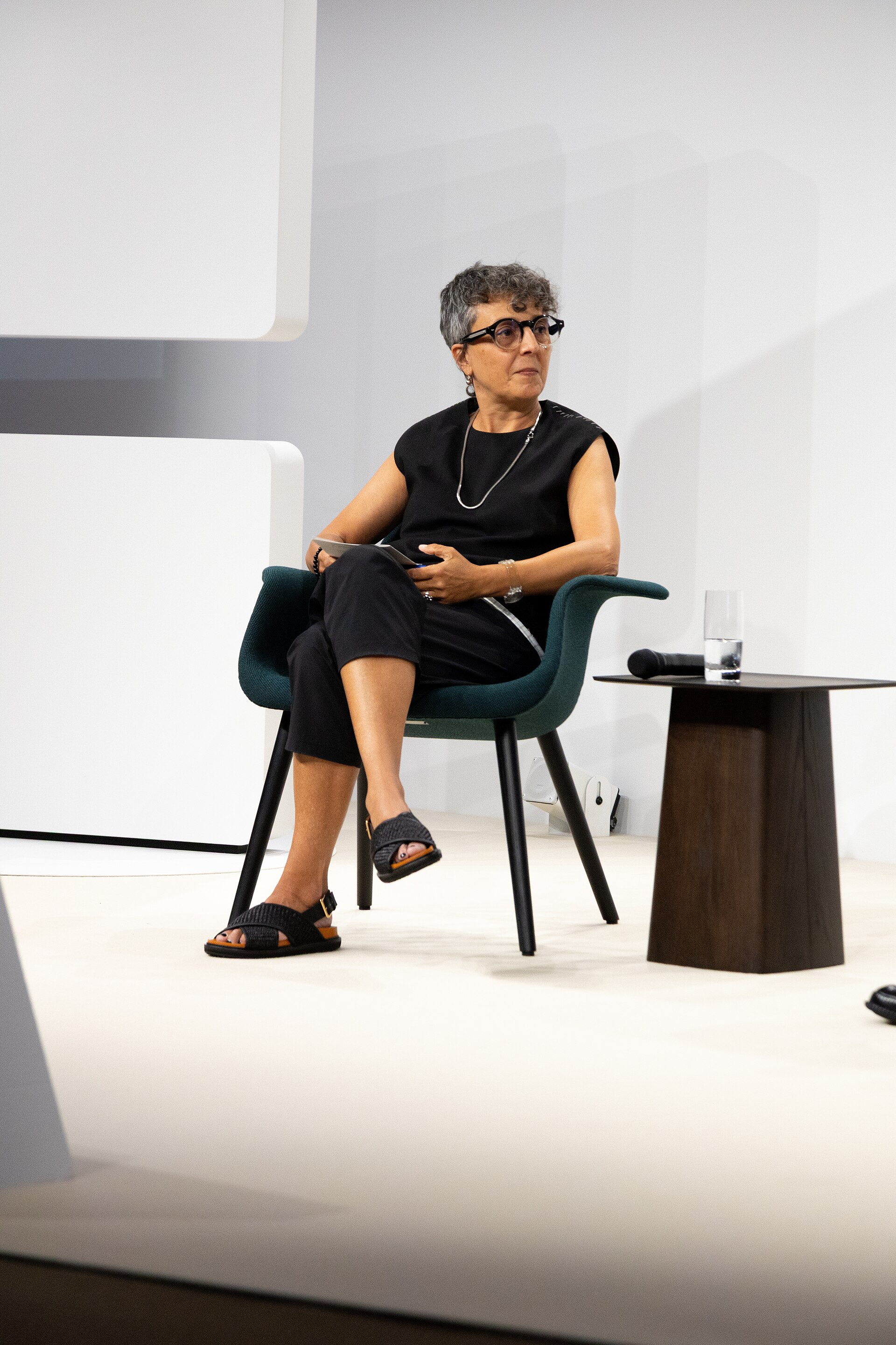 Barbara Casavecchia, writer, curator, and educator, at the Art Basel international art fair in Basel, Switzerland in June 2025.