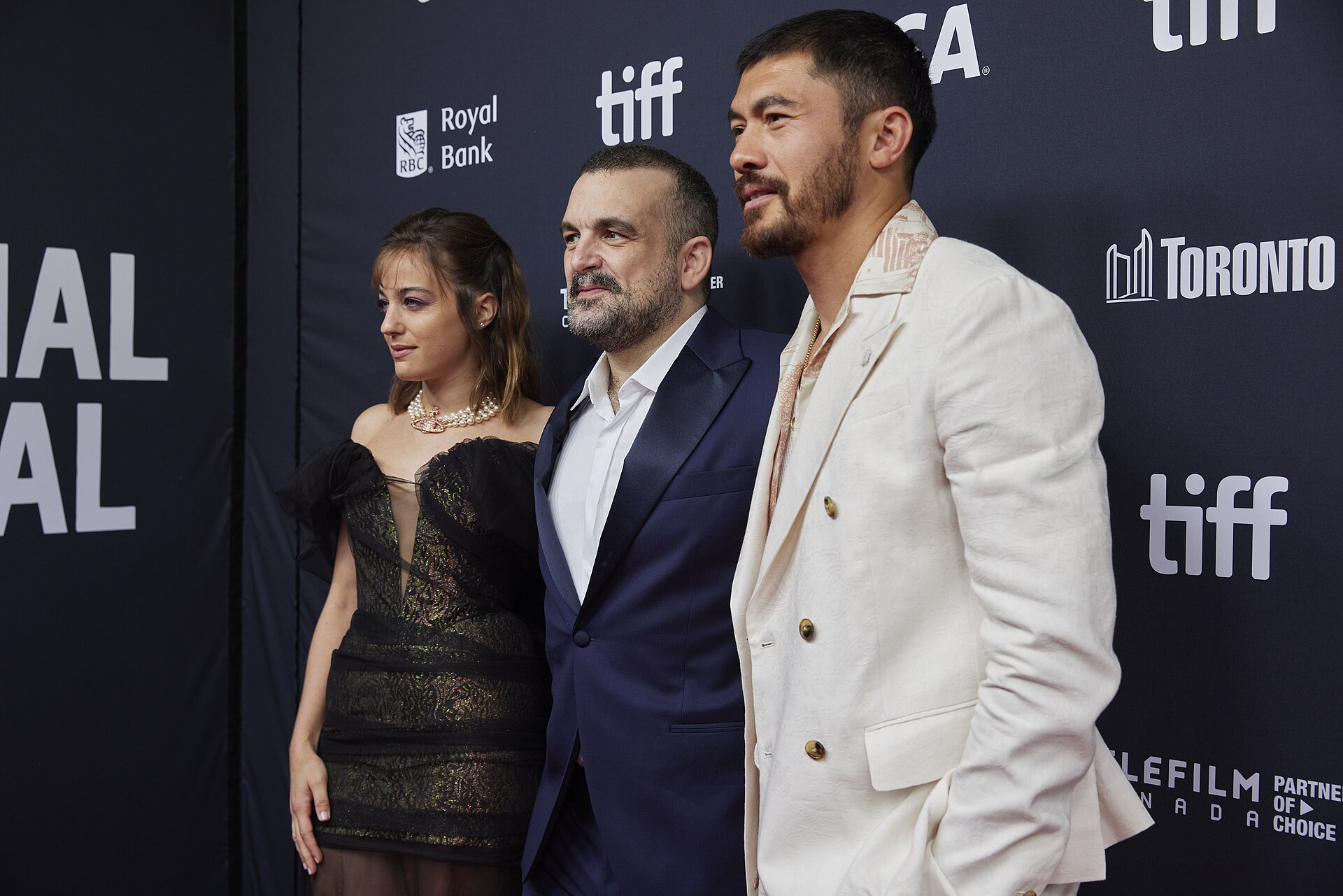 Beatrice Grannò, Nacho Vigalondo and Henry Golding, actor, at the 2024 Toronto International Film Festival (TIFF) in Toronto, Canada