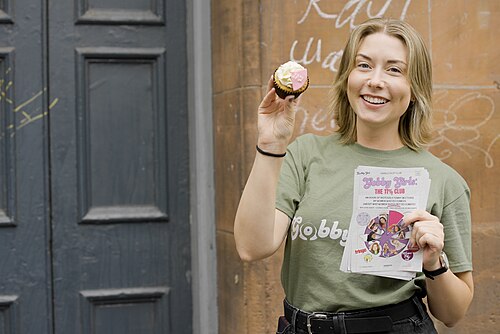 Bec Bartley of "Gobby Girls: The 11% Club" at the 2025 Edinburgh Festival Fringe.