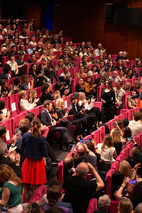 Actress Anamaria Vartolomei and director Jessica Palud at the Cannes 2024 World Premiere of Being Maria (original title: Maria)