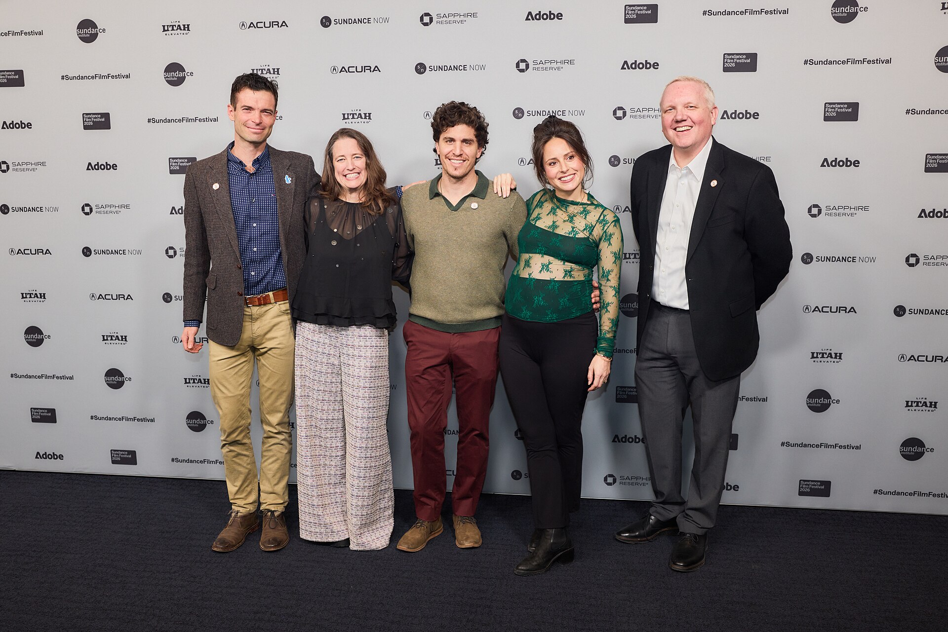 Ben Abbott, Bonnie Baxter, Fletcher Keyes, Abby Ellis, and Brian Steed at the 2026 Sundance Film Festival for The Lake